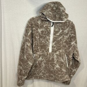 prAna Women’s Polar Escape Half-Zip Pullover Sherpa Brown Size Medium Hooded